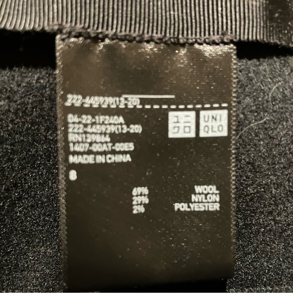 UNIQLO +J Double Face Black Wool Skirt Pocket - Picture 6 of 8